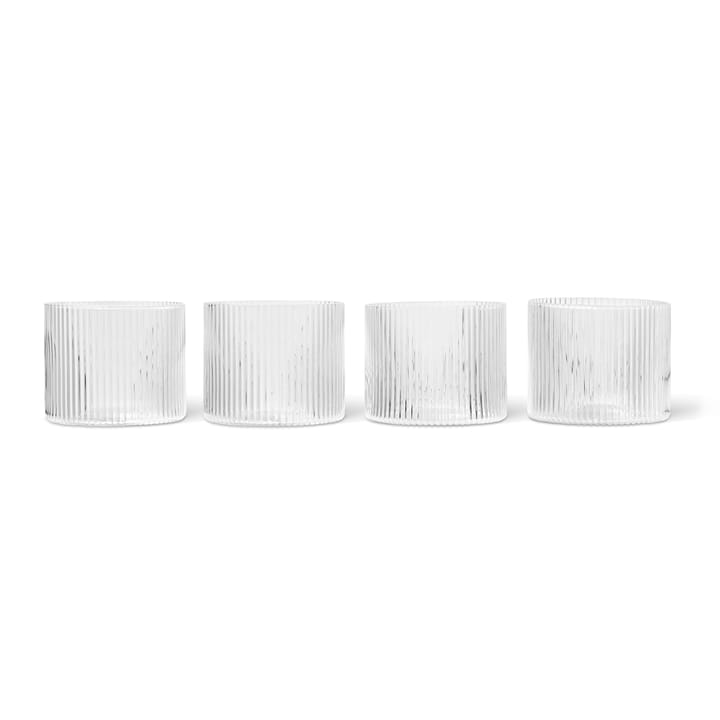 Ripple glas lavt 4-pak - Clear - Ferm Living