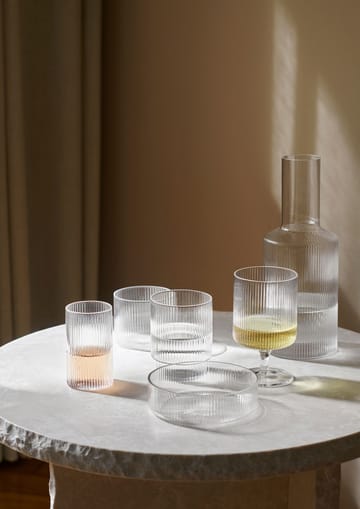 Ripple glas lavt 4-pak - Clear - Ferm Living