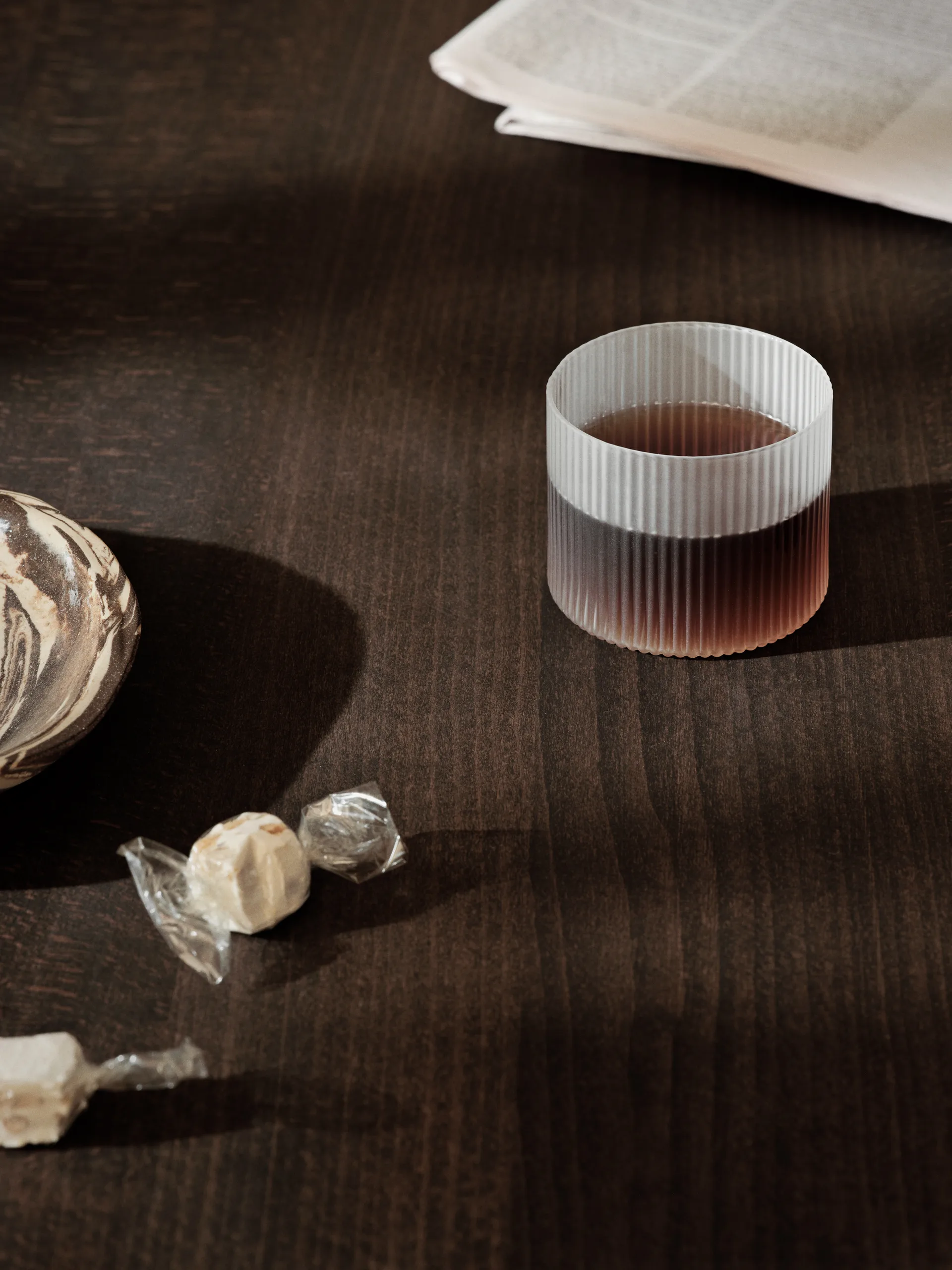 Ripple glas lavt 4-pak, Frosted Ferm Living