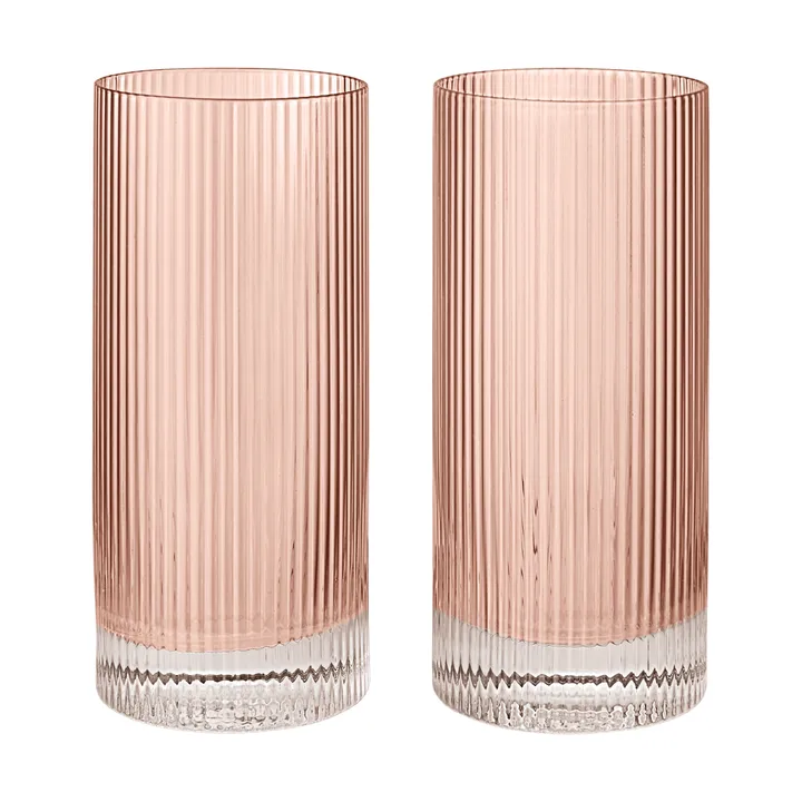 Ripple Highball glas 48 cl 2-pak - Blush - Ferm Living