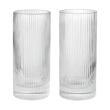 Ripple Highball glas 48 cl 2-pak - Clear - Ferm Living
