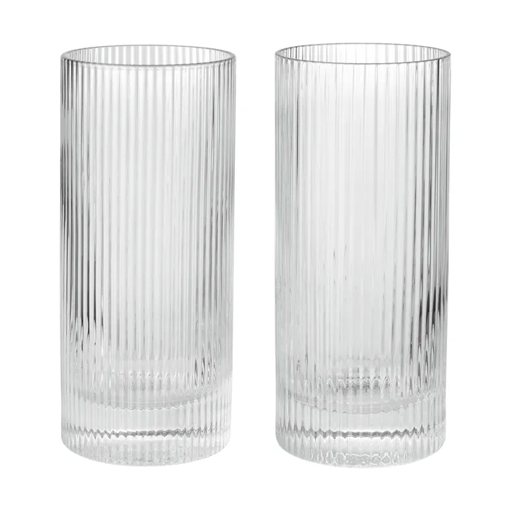 Ripple Highball glas 48 cl 2-pak - Clear - Ferm Living