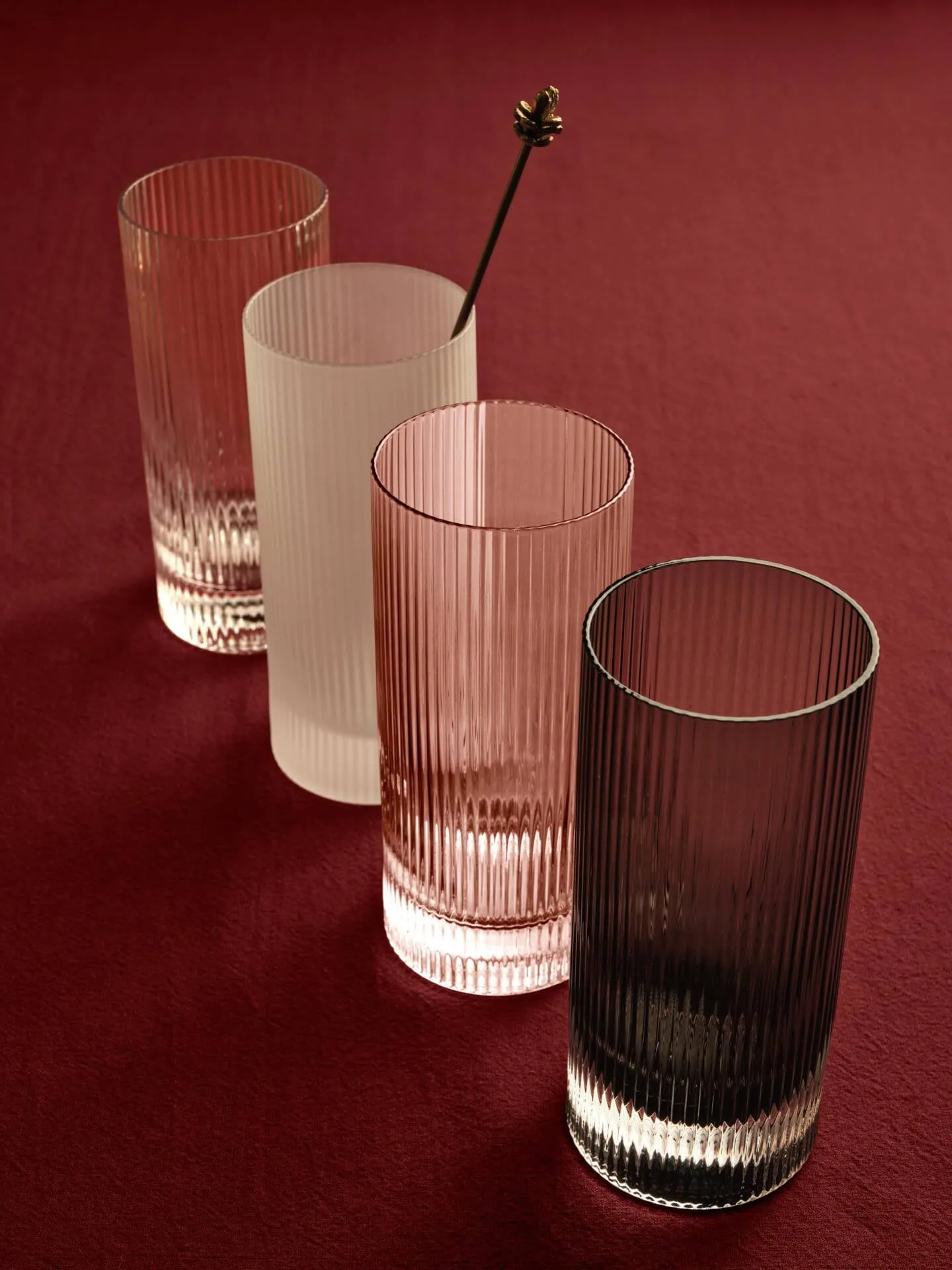 Ripple Highball glas 48 cl 2-pak, Clear Ferm Living