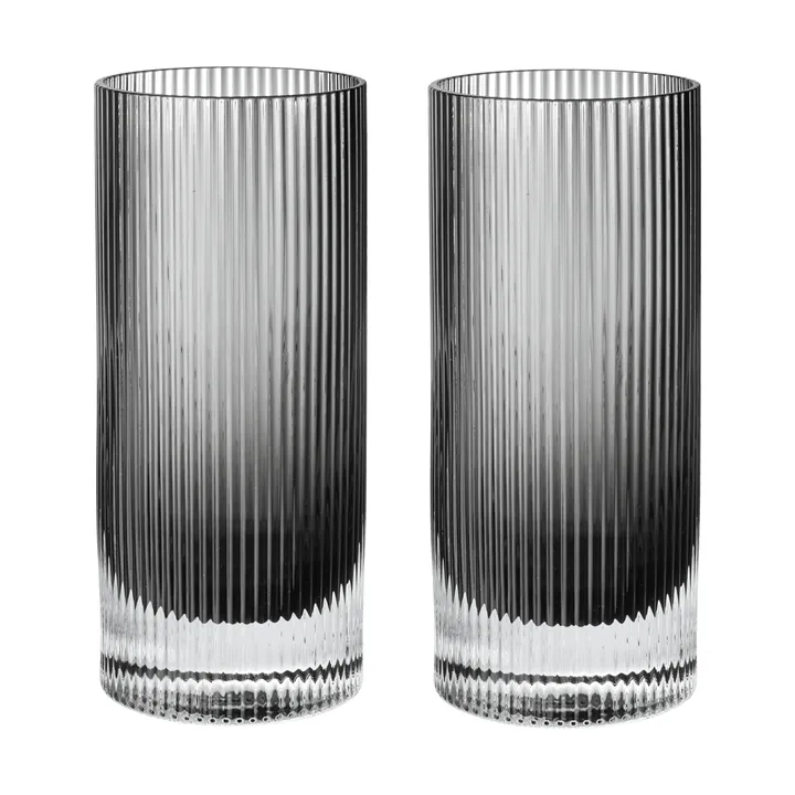 Ripple Highball glas 48 cl 2-pak - Smoked grey - Ferm Living