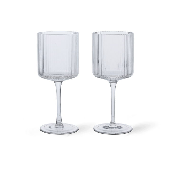 Ripple hvidvinsglas 26 cl 2-pak - Clear - Ferm Living