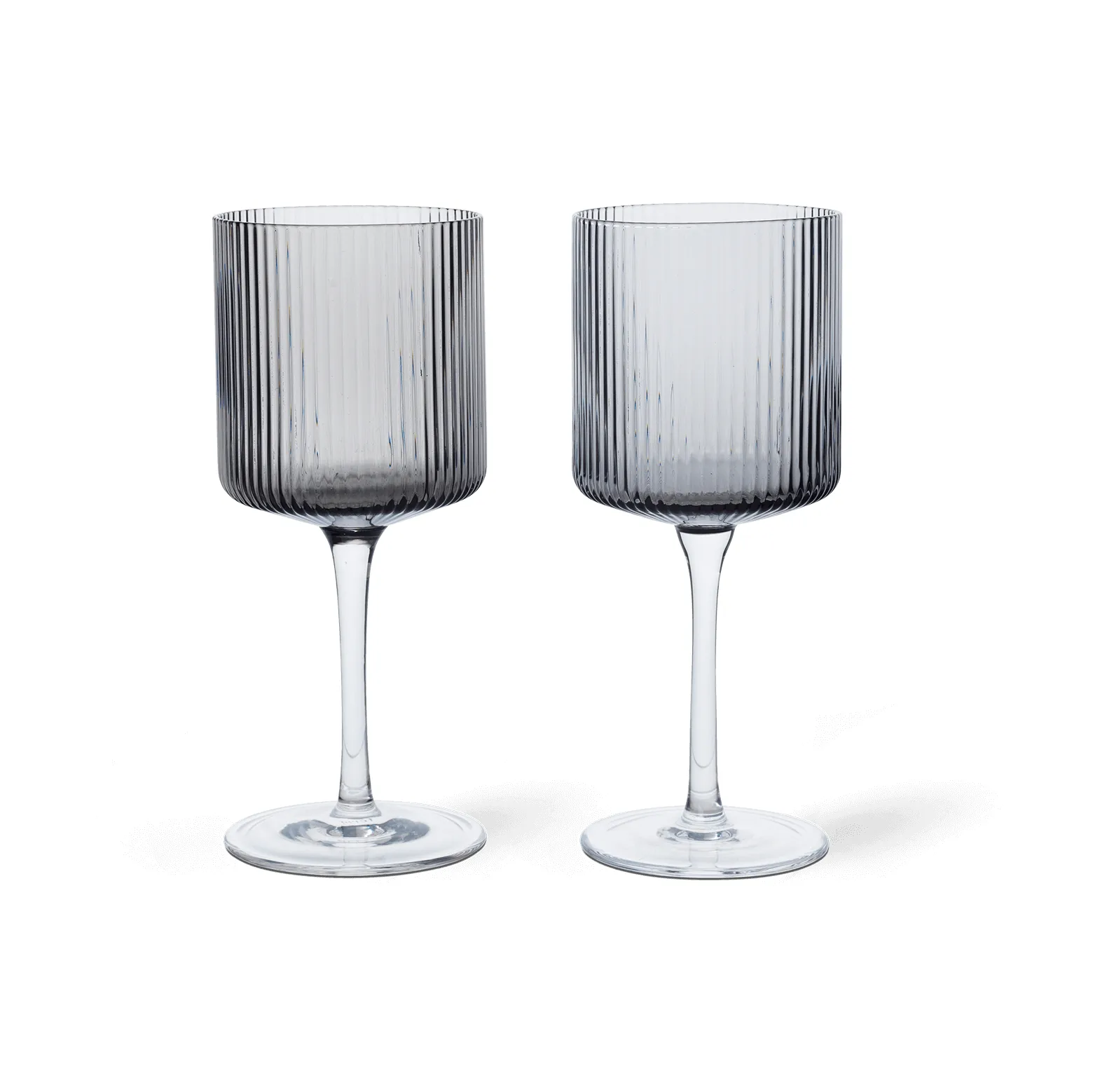 Ripple hvidvinsglas 26 cl 2-pak, Smoked grey Ferm Living