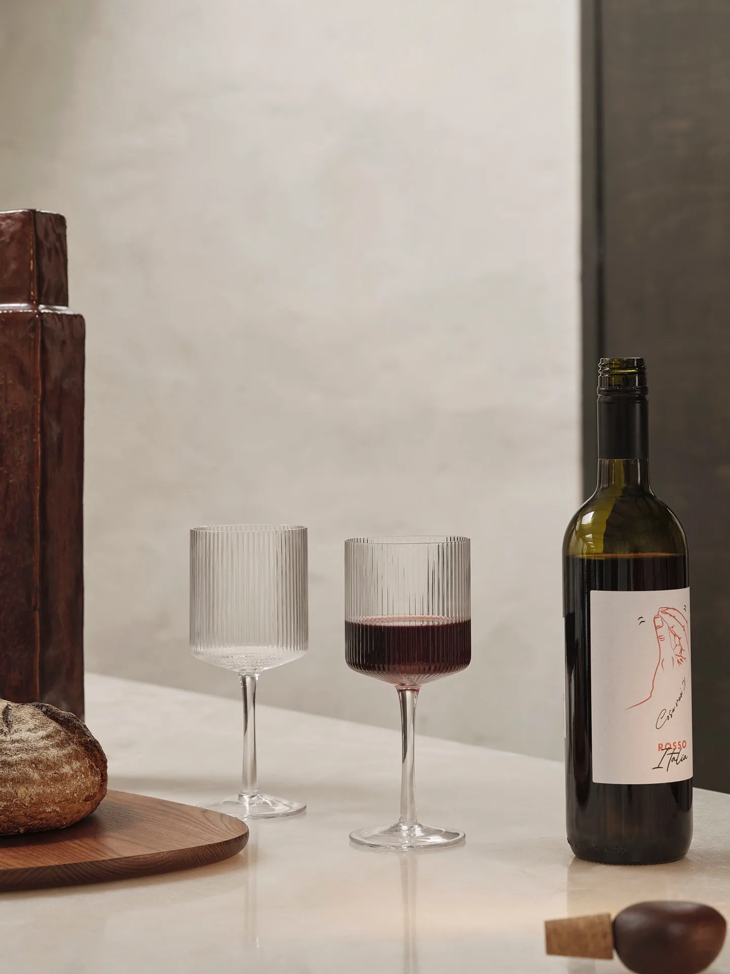 Ripple karaffel og glas 17 dele - Klar,  Ferm Living