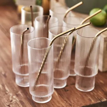 Ripple long drink glas 4-pak - klar - Ferm Living