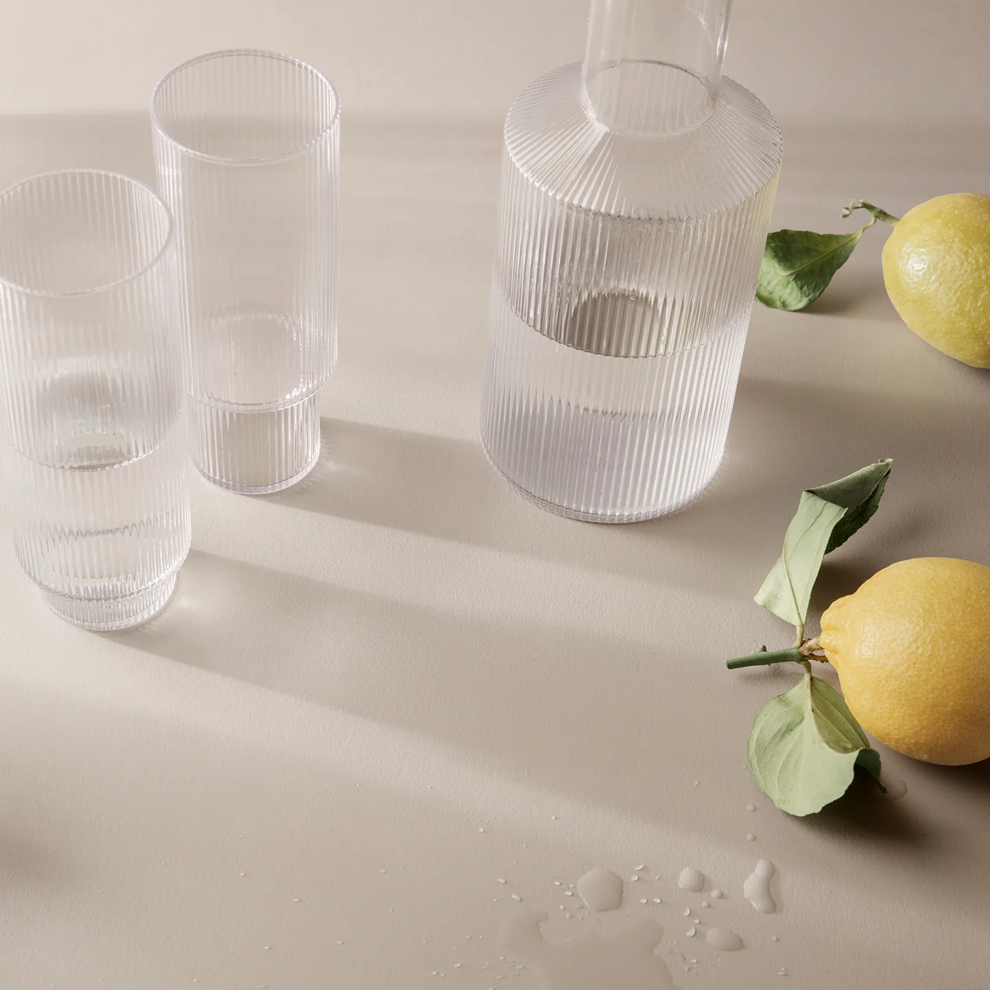 Ripple long drink glas 4-pak, klar Ferm Living