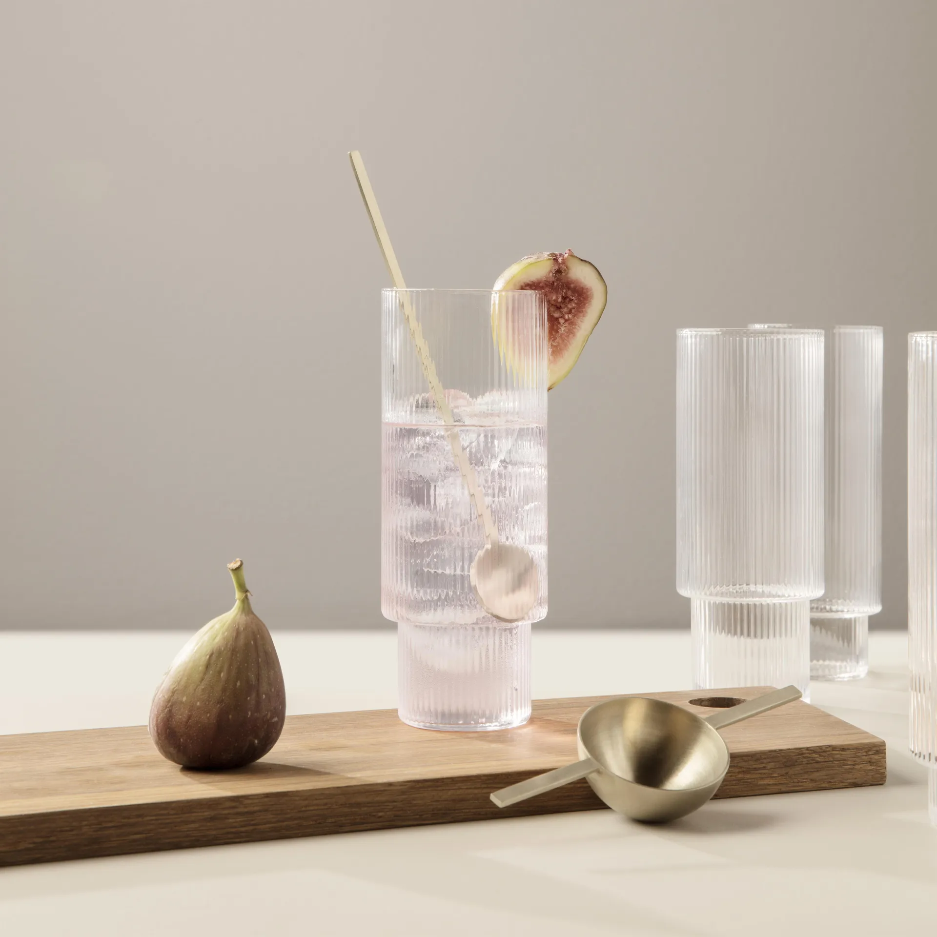 Ripple long drink glas 4-pak, klar Ferm Living