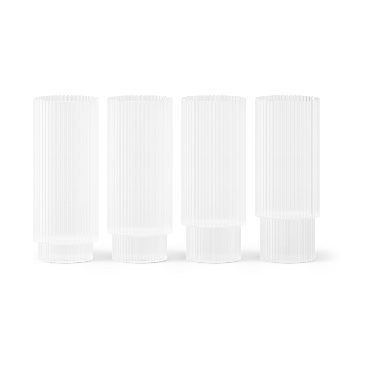 Ferm Living Ripple long drink-glas pakke med 4 Frosted