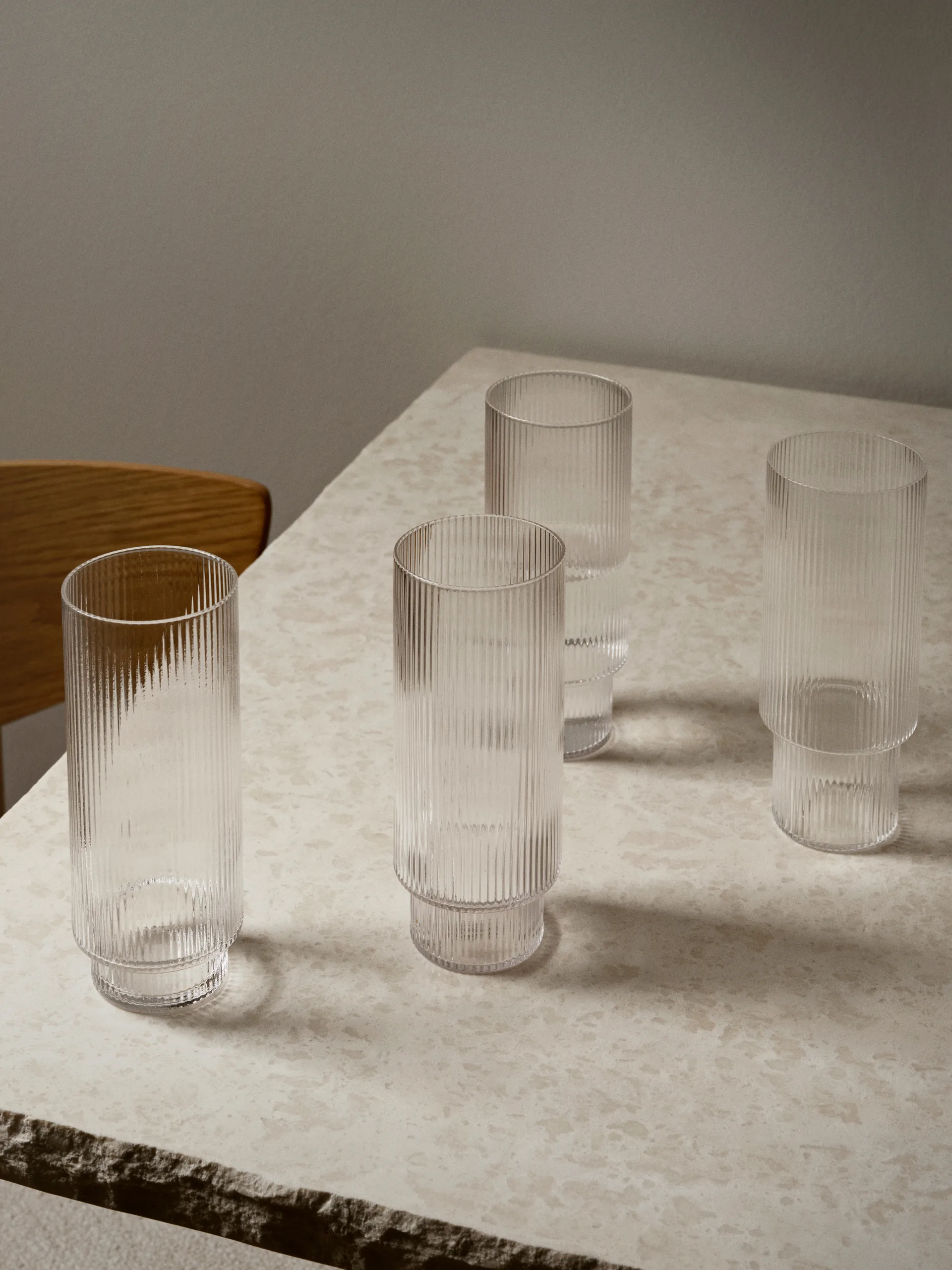 Ripple long drink-glas pakke med 4, klar Ferm Living