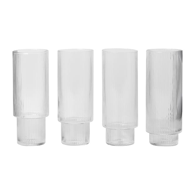 Ripple long drink-glas pakke med 4 - klar - Ferm LIVING