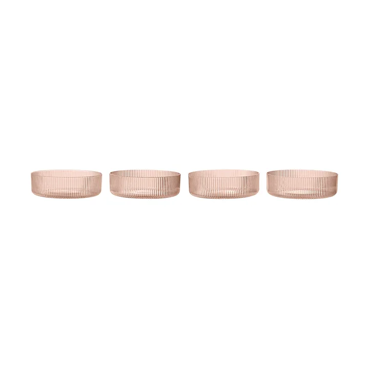 Ripple morgenmadsskål 4-pak - Blush - Ferm Living