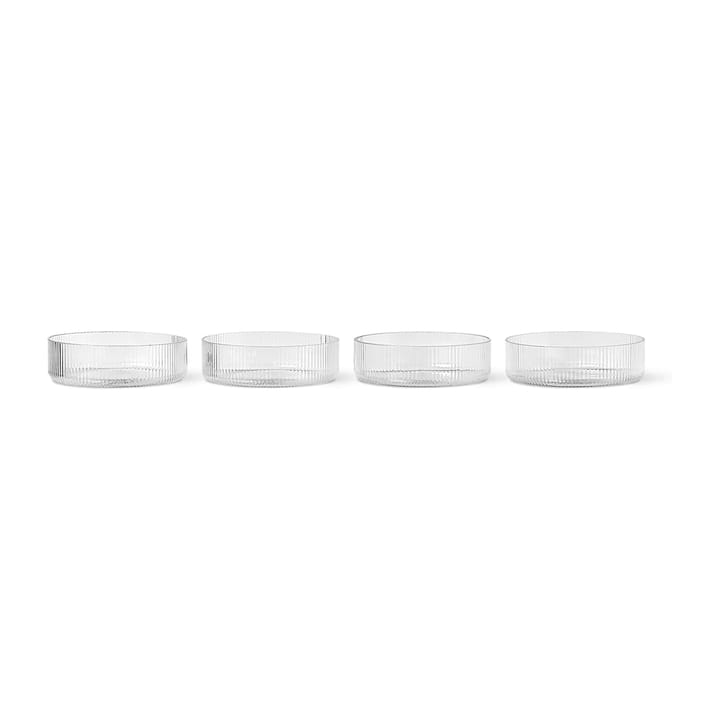 Ripple morgenmadsskål 4-pak - Clear - Ferm Living