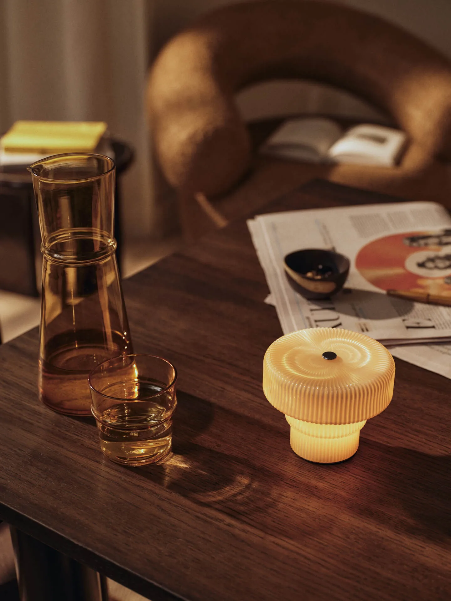 Ripple portable bordlampe 10 cm, Oat Ferm Living