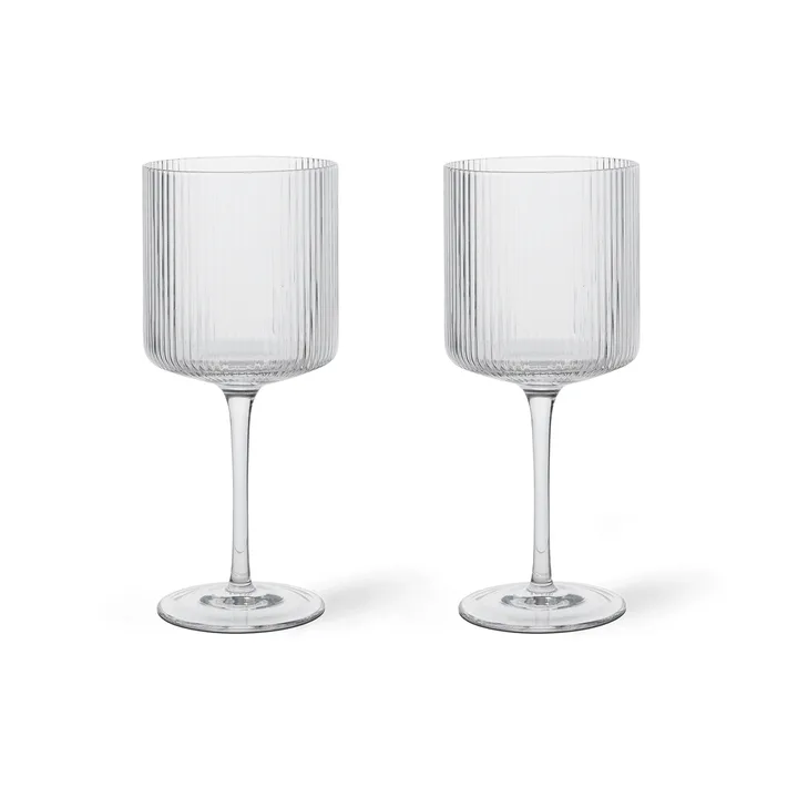 Ripple rødvinsglas 32,5 cl 2-pak - Clear - Ferm Living