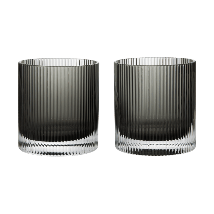 Ripple tumbler glas 25 cl 2-pak - Smoked Grey - Ferm Living