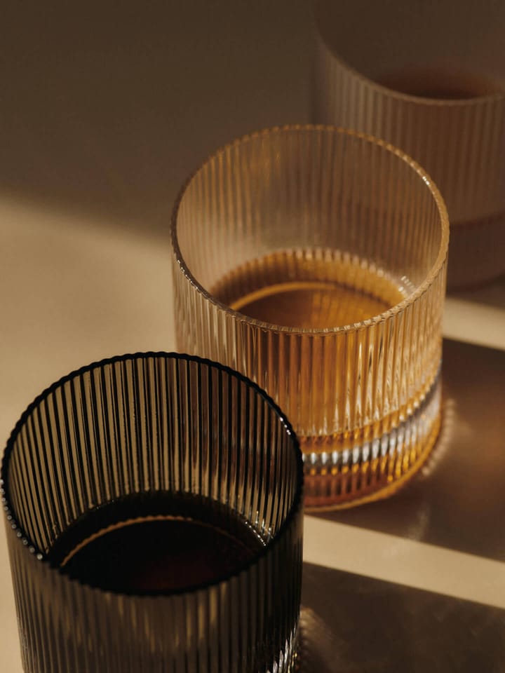 Ripple tumbler glas 25 cl 2-pak, Smoked Grey Ferm Living