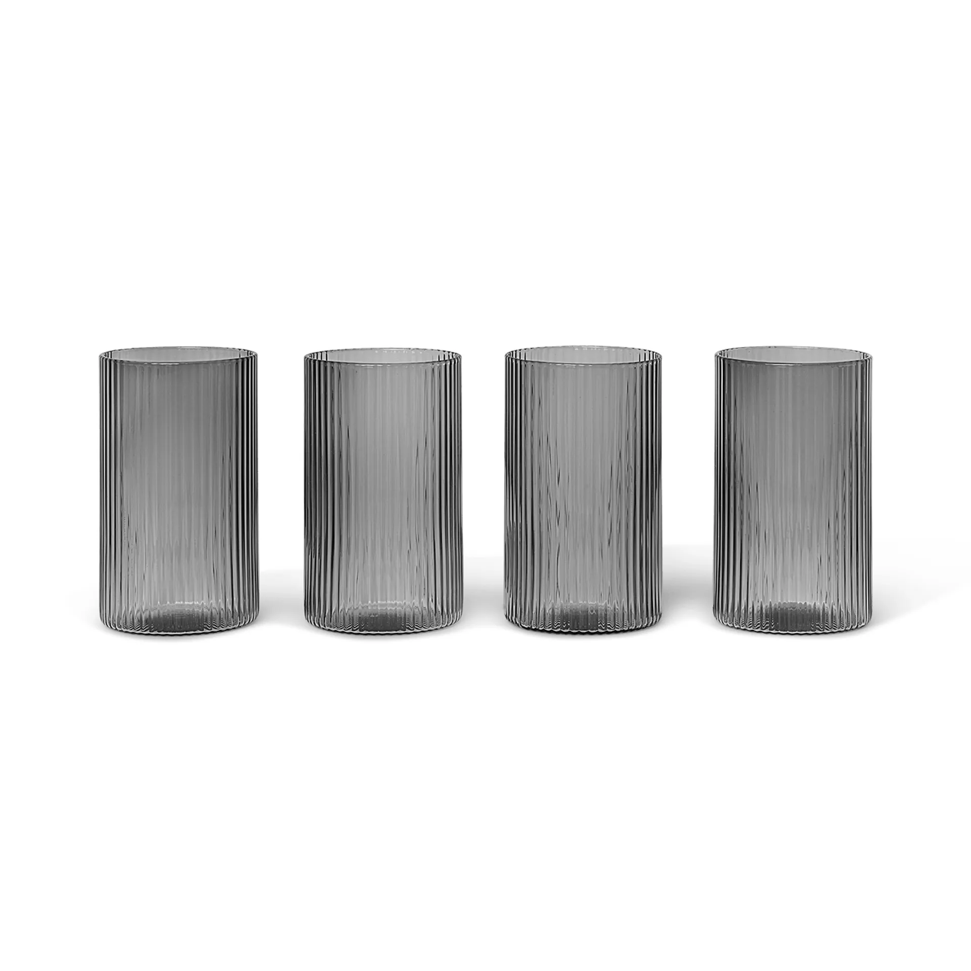Ripple verrines glas 14 cl 4-pack, Smoked grey Ferm Living