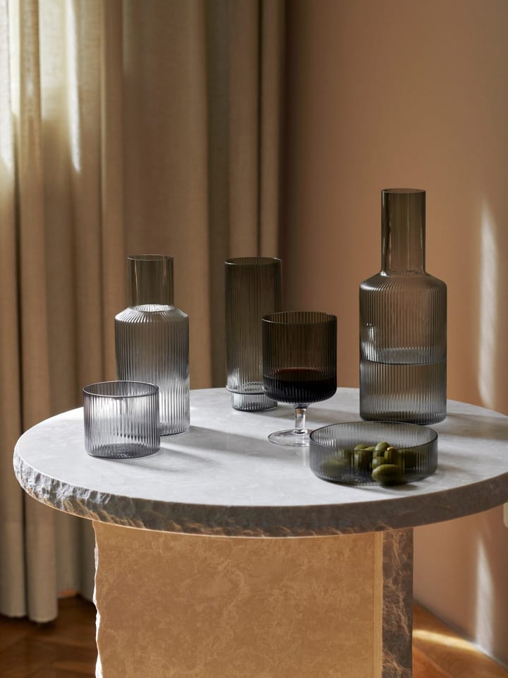 Ripple vinglas 2 stk., Smoked grey Ferm Living