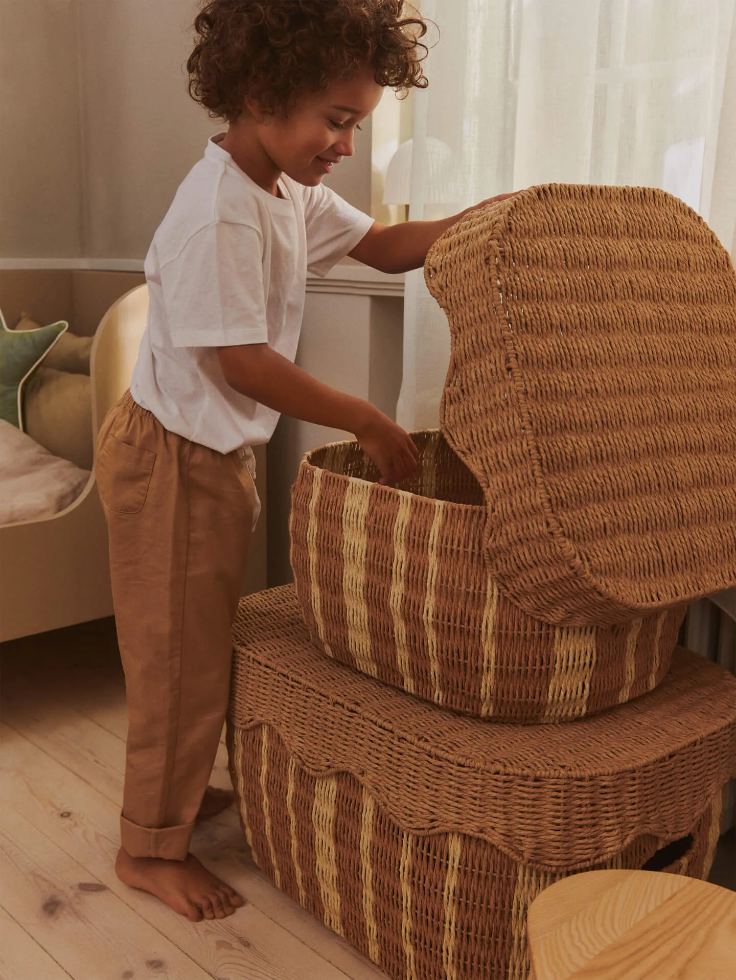 Rivan opbevaringskurv 2 dele, Natural-off-white Ferm Living