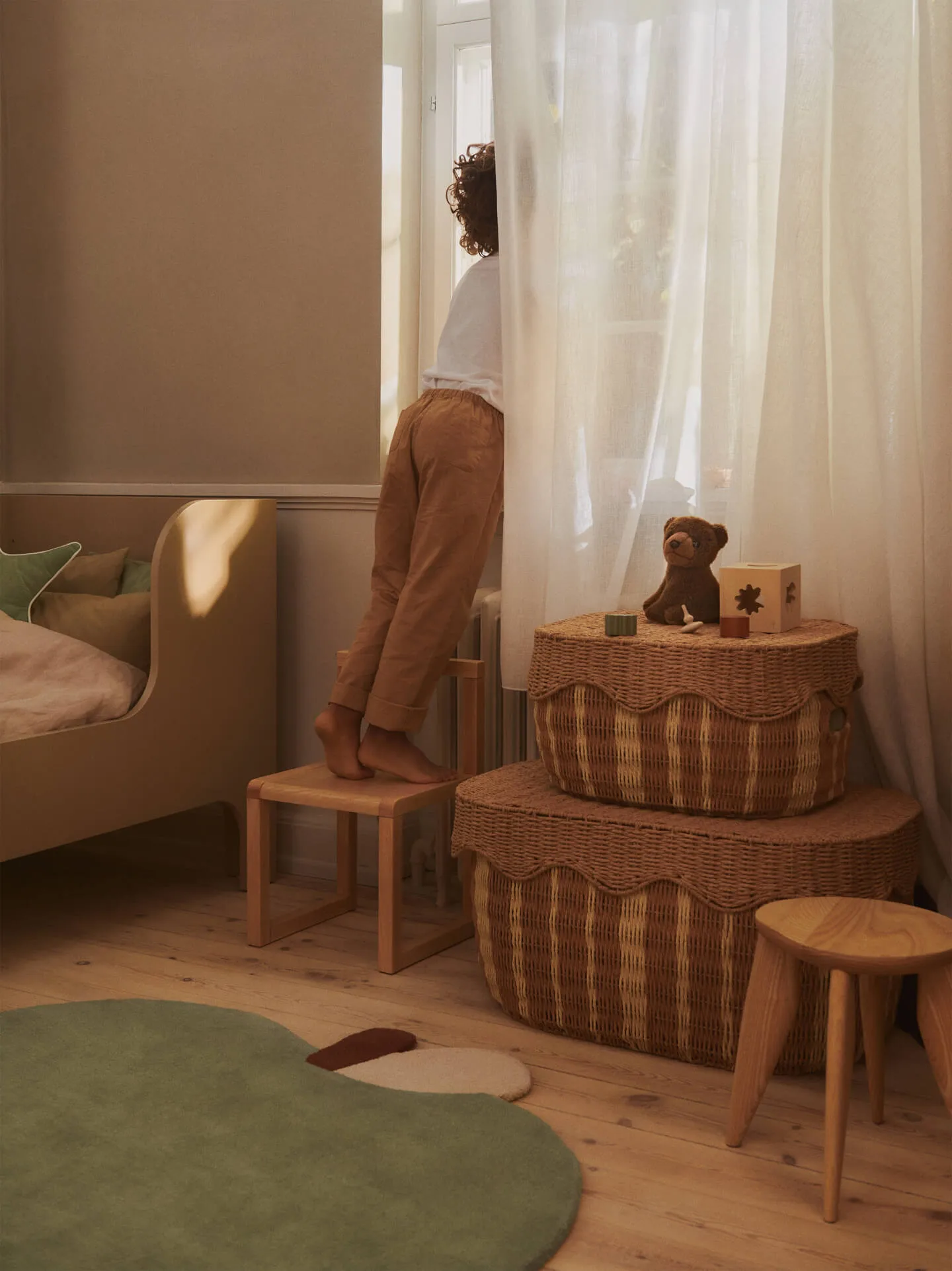 Rivan opbevaringskurv 2 dele, Natural-off-white Ferm Living