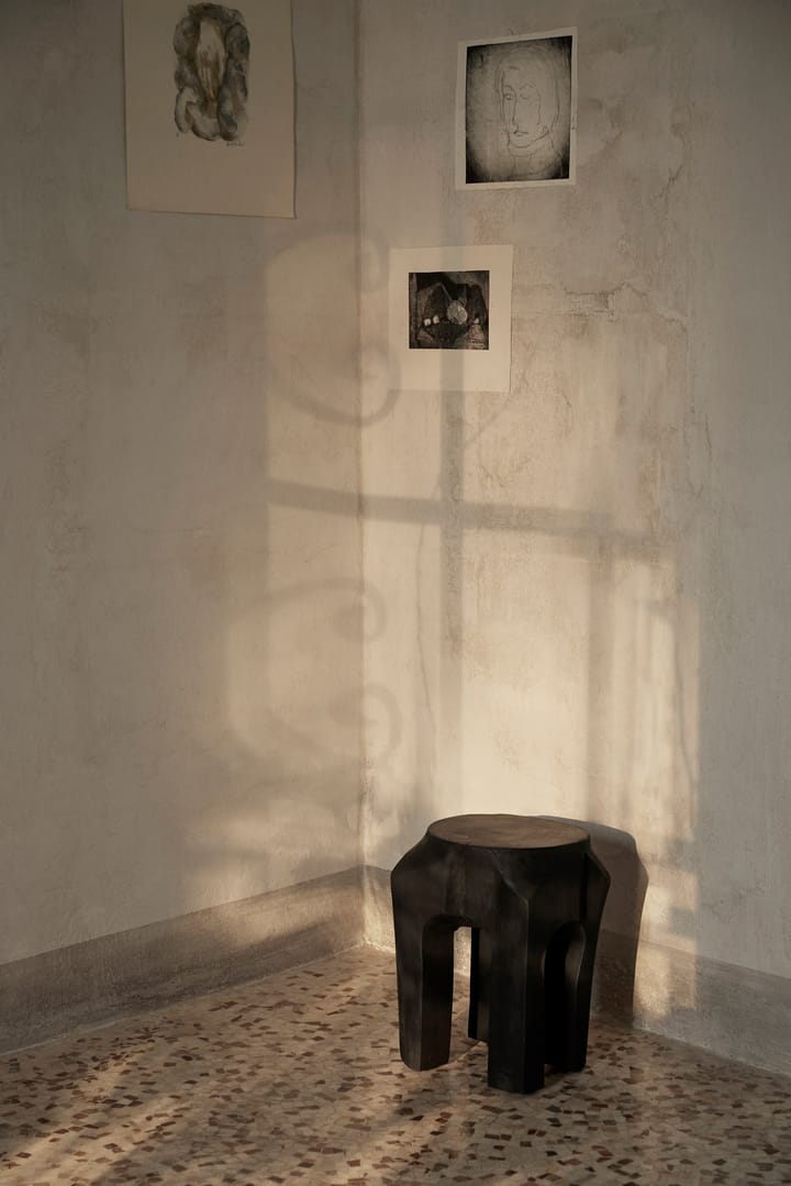 Root skammel/taburet Ø30x40 cm, Black stained Ferm Living