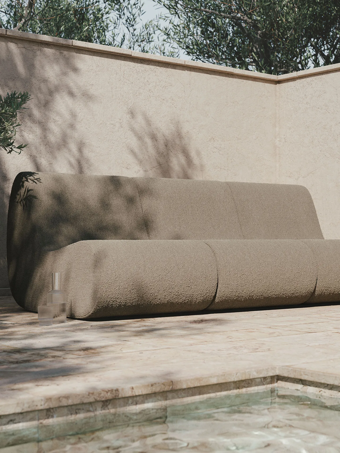 Rouli center module pure bouclé modulsofa, Sand Ferm Living