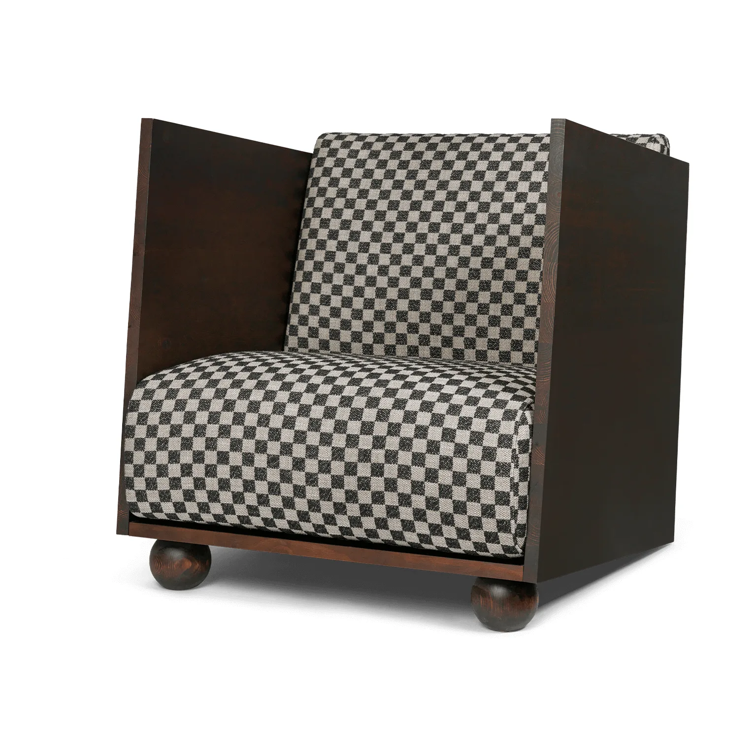 Rum Lounge Chair Check, Dark Stained/Sand/Black Ferm Living