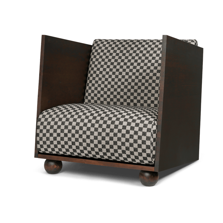 Rum Lounge Chair Check, Dark Stained/Sand/Black Ferm Living