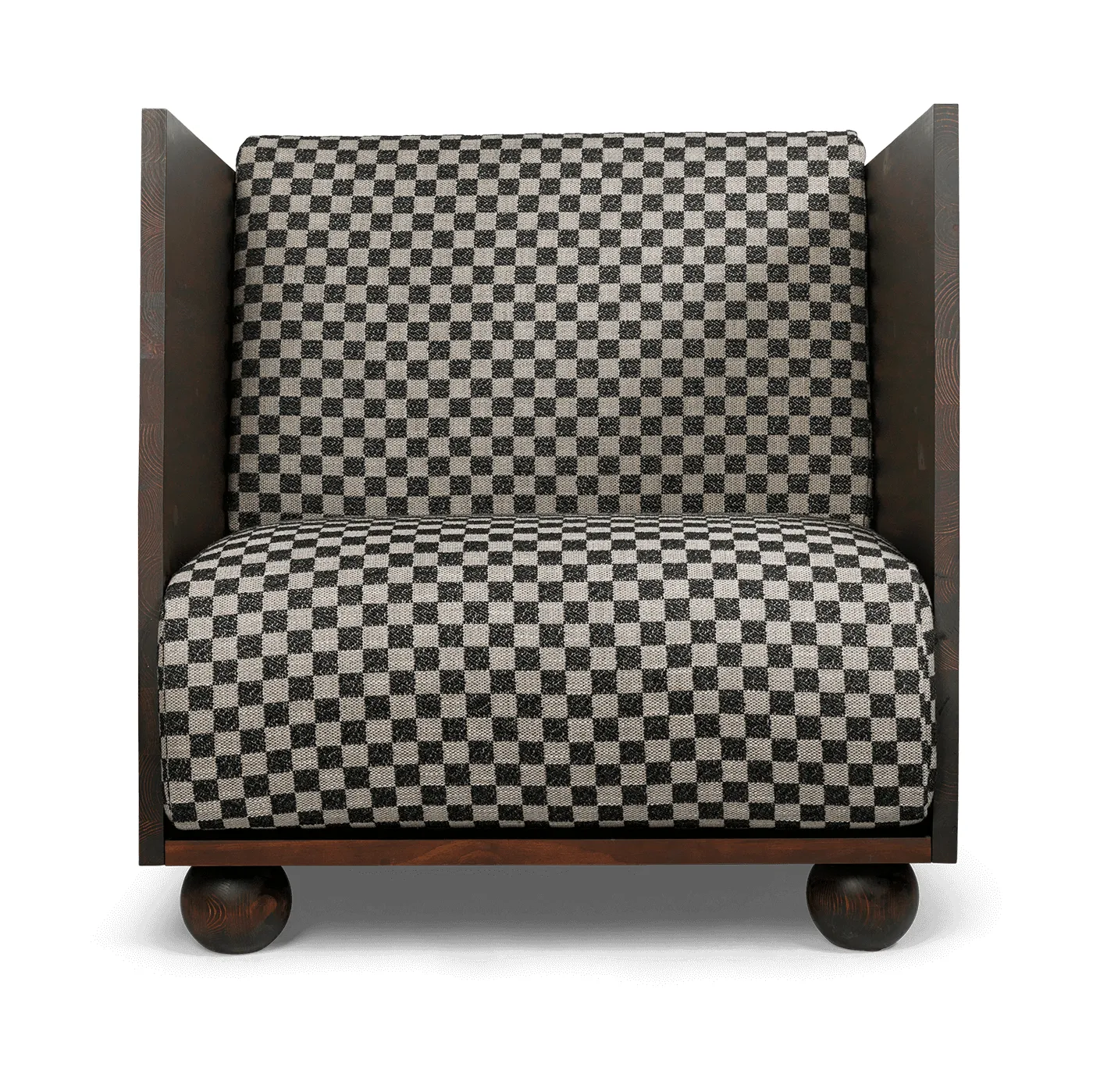 Rum Lounge Chair Check, Dark Stained/Sand/Black Ferm Living