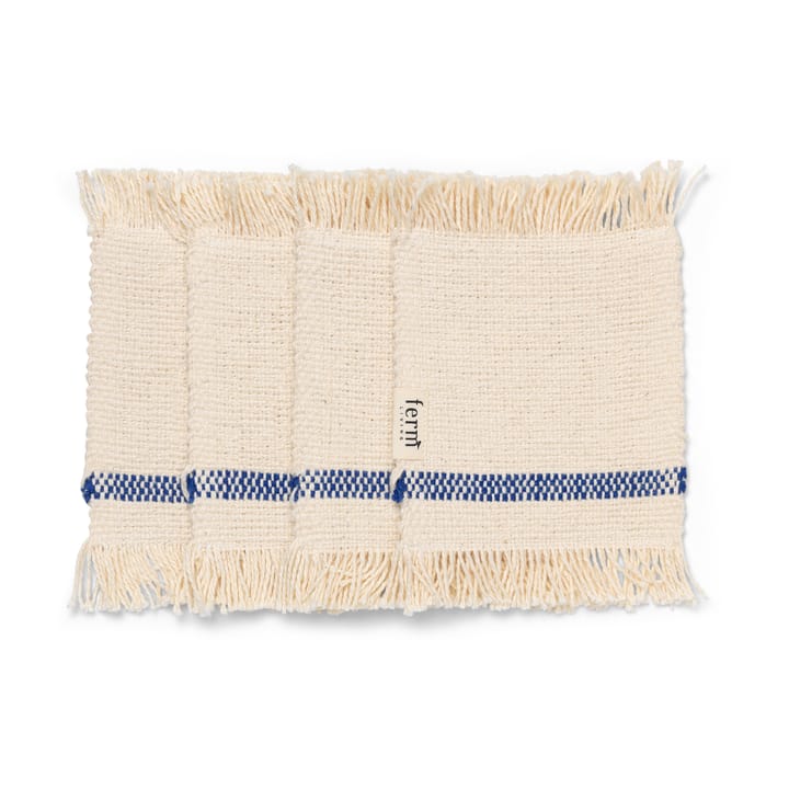 Savor coasters 4-pak 10x14 cm - Offwhite/Blue - Ferm LIVING