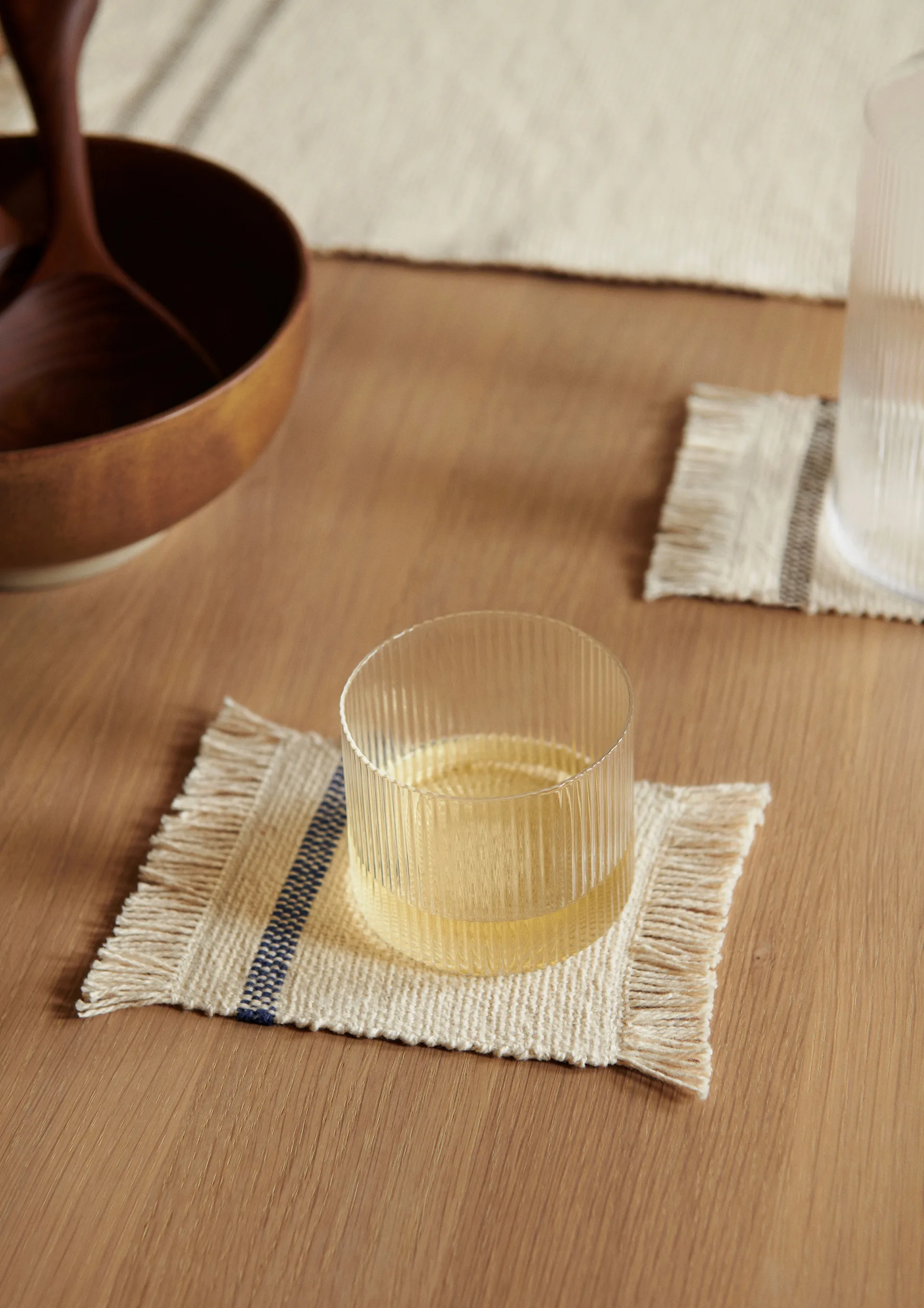 Savor coasters 4-pak 10x14 cm, Offwhite/Blue Ferm Living