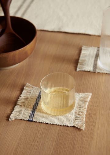 Savor coasters 4-pak 10x14 cm - Offwhite/Blue - Ferm Living