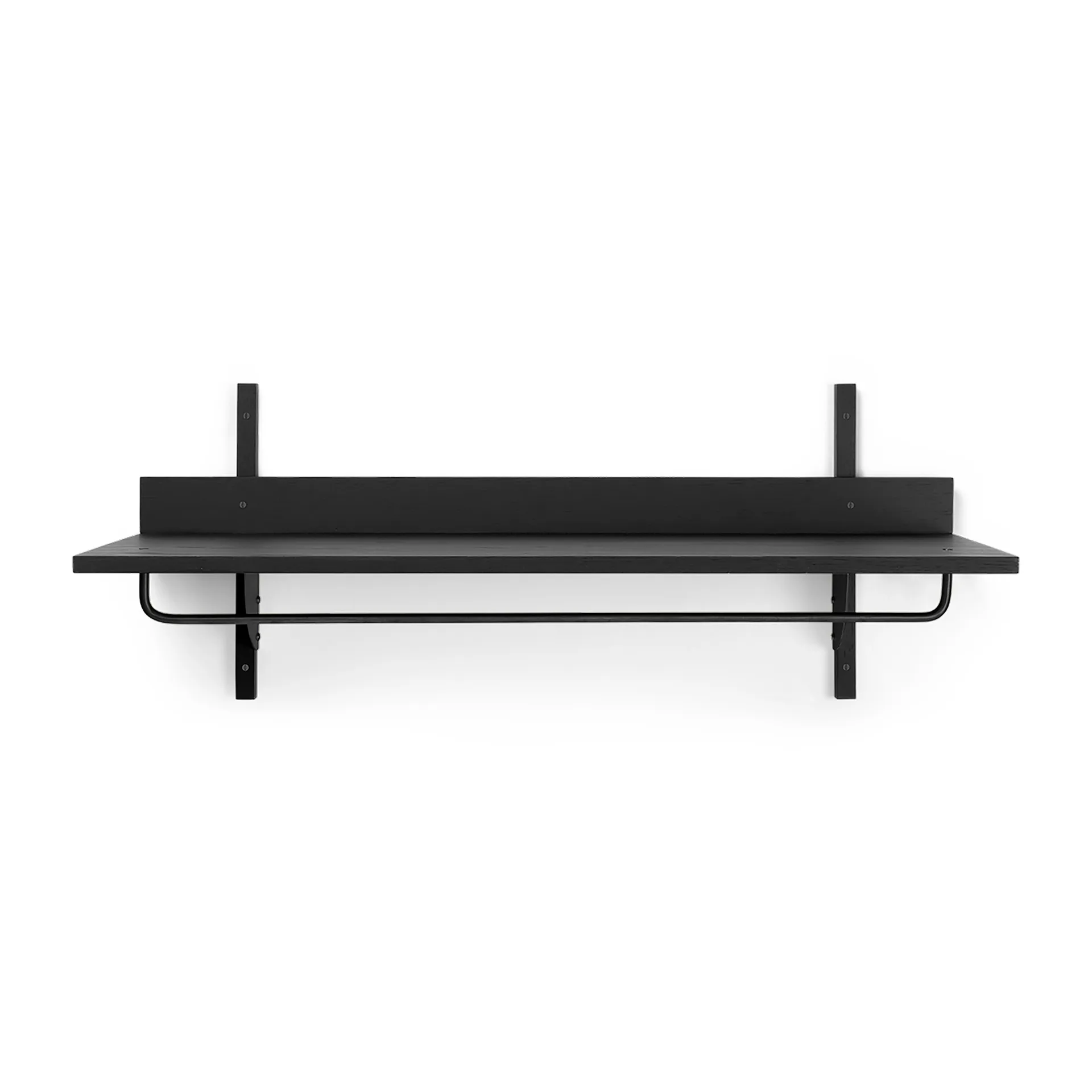 Sector hylde med stang 37x87 cm, Black ash-black brass Ferm Living
