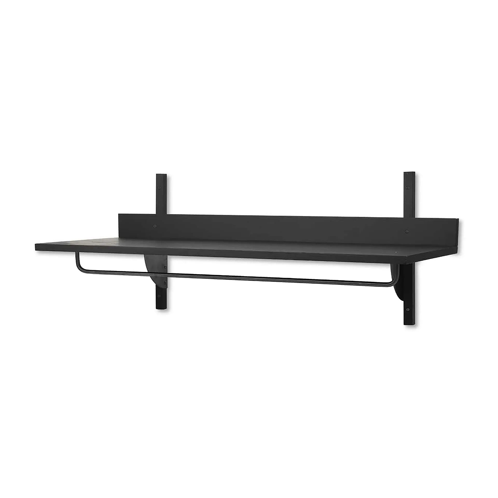 Sector hylde med stang 37x87 cm, Black ash-black brass Ferm Living