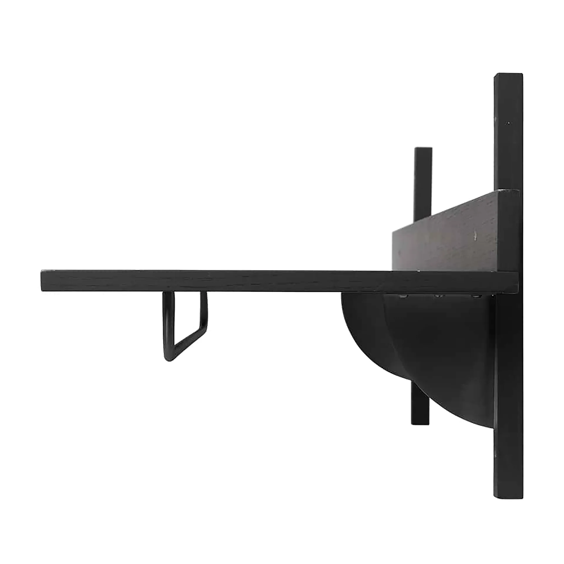 Sector hylde med stang 37x87 cm, Black ash-black brass Ferm Living