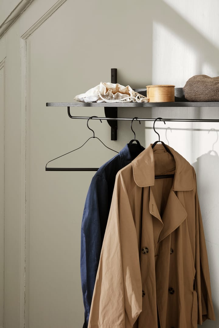 Sector hylde med stang 37x87 cm, Black ash-black brass Ferm Living