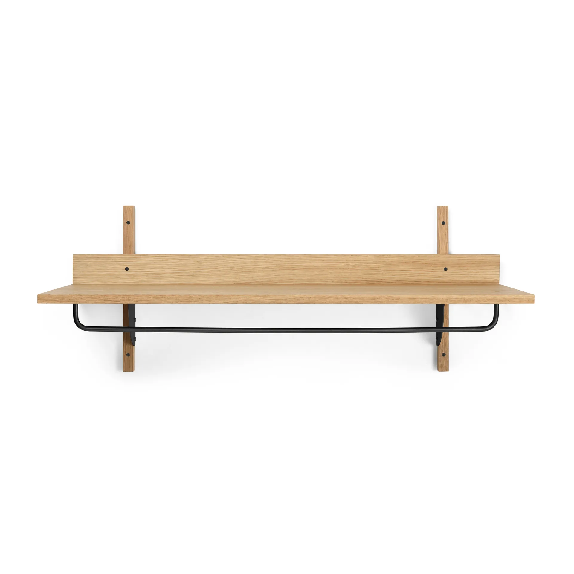 Sector hylde med stang 37x87 cm, Oak-black brass Ferm Living