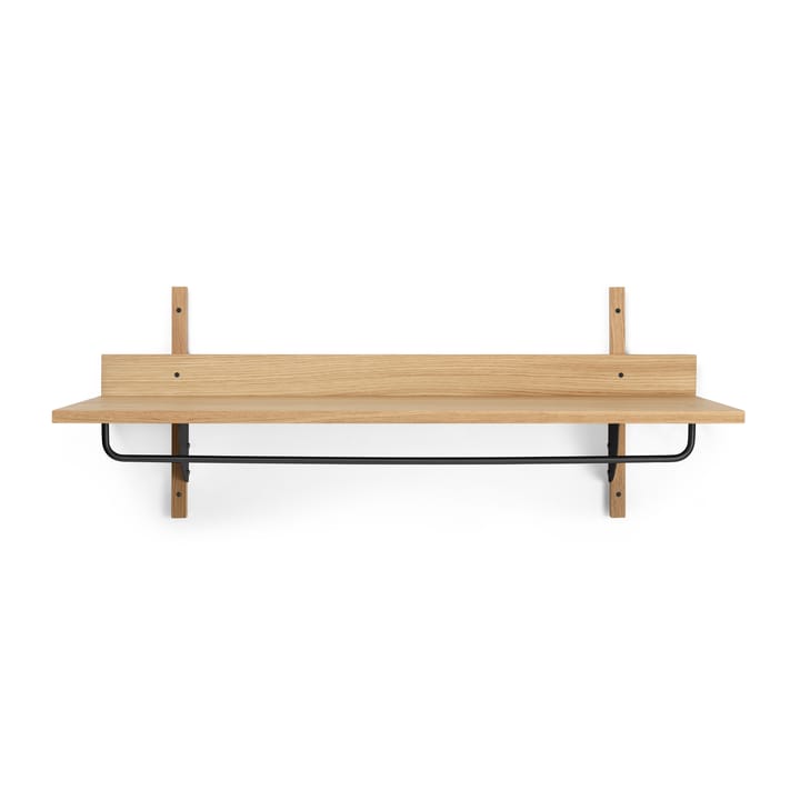 Sector hylde med stang 37x87 cm - Oak-black brass - Ferm Living