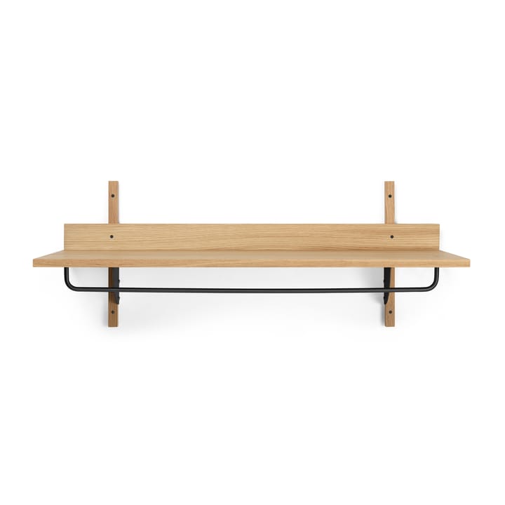 Sector hylde med stang 37x87 cm - Oak-black brass - ferm LIVING