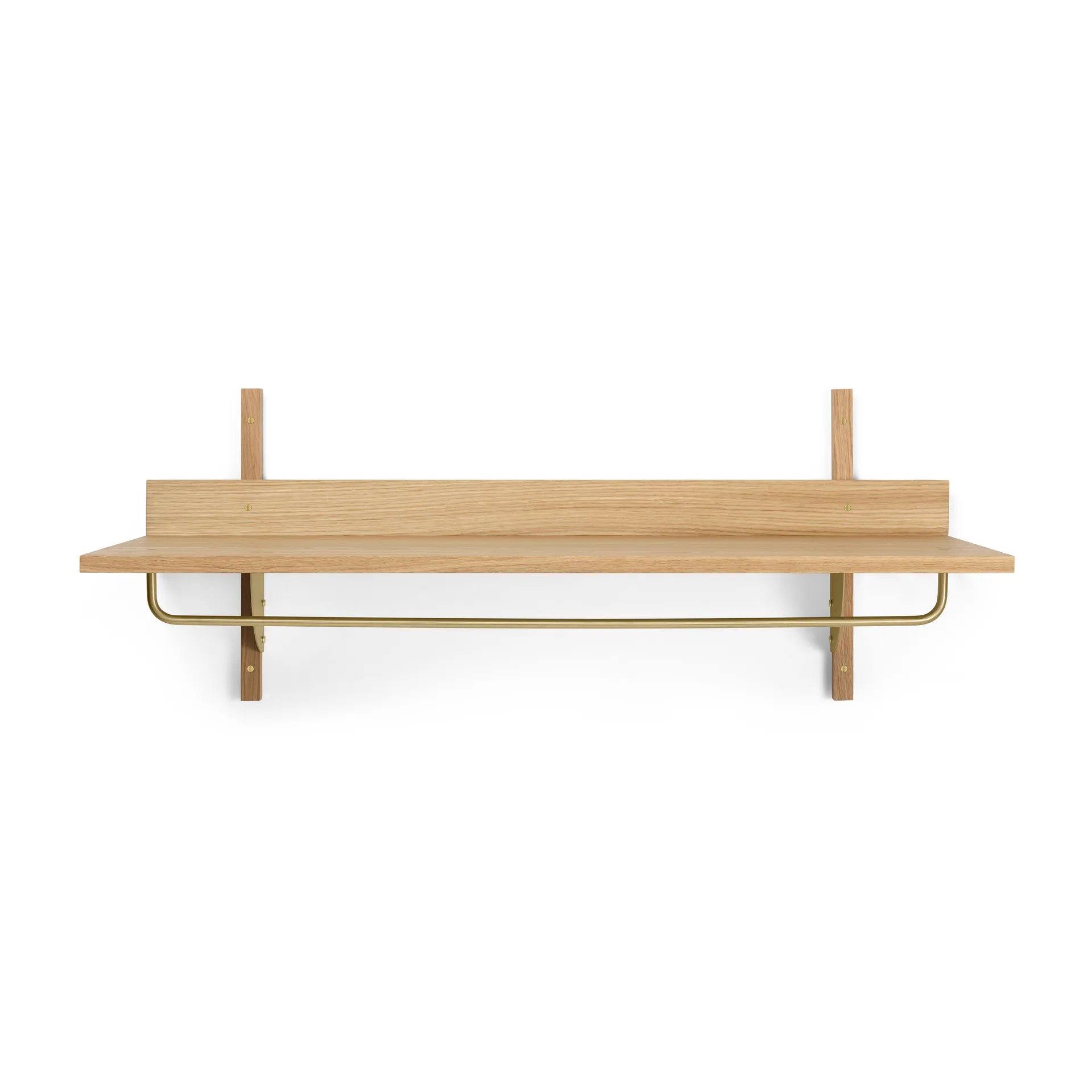 Sector hylde med stang 37x87 cm, Oak-brass Ferm Living