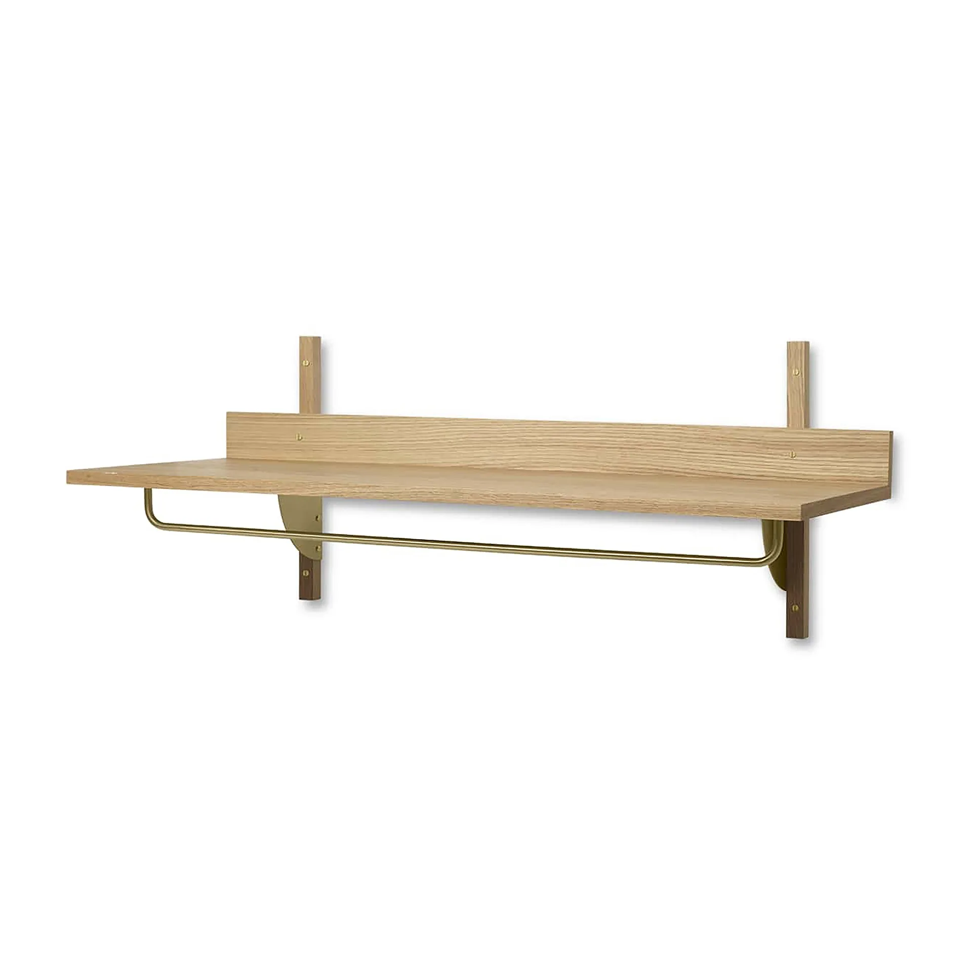 Sector hylde med stang 37x87 cm, Oak-brass Ferm Living