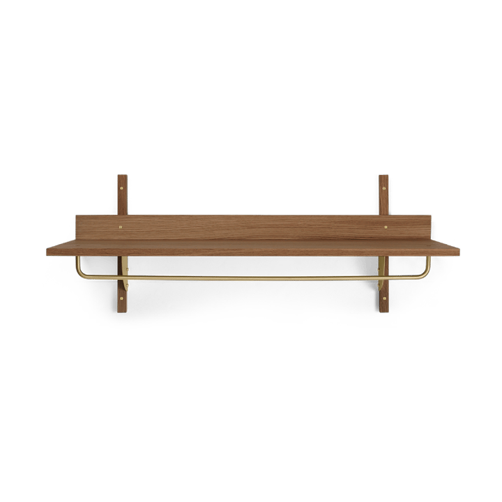 Sector hylde med stang 37x87 cm - Smoked Oak, brass - Ferm Living