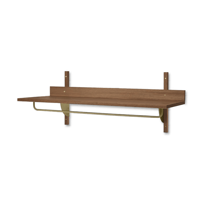 Sector hylde med stang 37x87 cm, Smoked Oak, brass Ferm Living