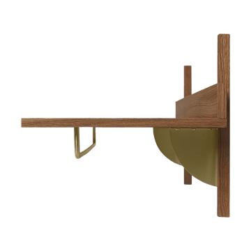 Sector hylde med stang 37x87 cm - Smoked Oak, brass - Ferm Living