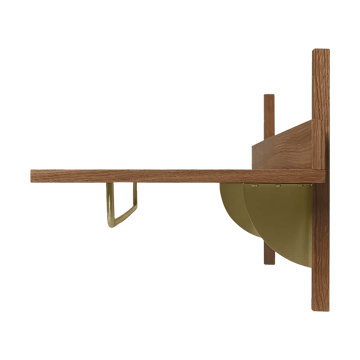 Sector hylde med stang 37x87 cm - Smoked Oak, brass - ferm LIVING