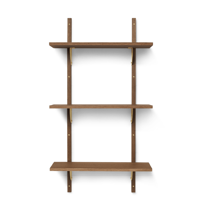 Sector hylde triple narrow - Smoked Oak, brass - Ferm Living