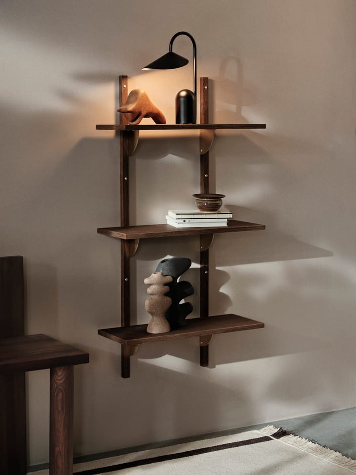 Sector hylde triple narrow, Smoked Oak, brass Ferm Living